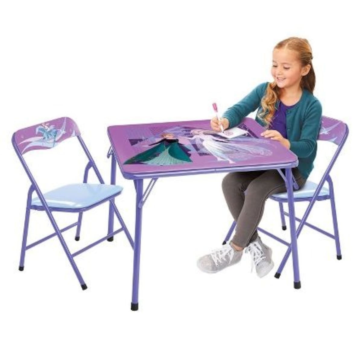 Disney Frozen II Kids Erasable Activity Table With 2 Chairs