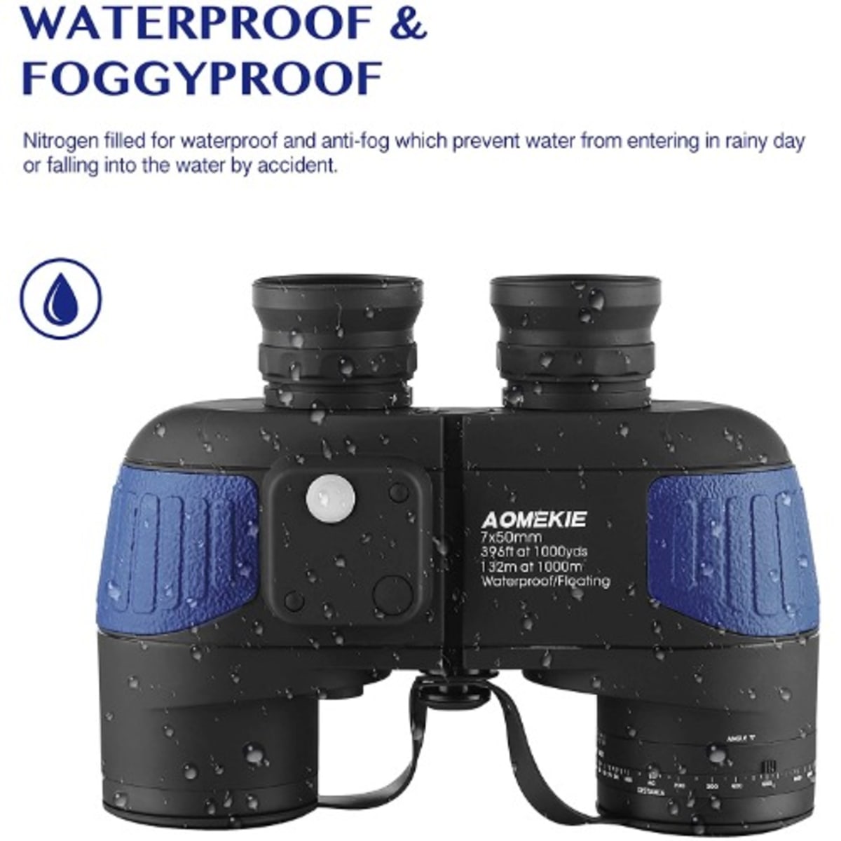 Aomekie Marine Binoculars 7x50 Water fog Proof With Compass