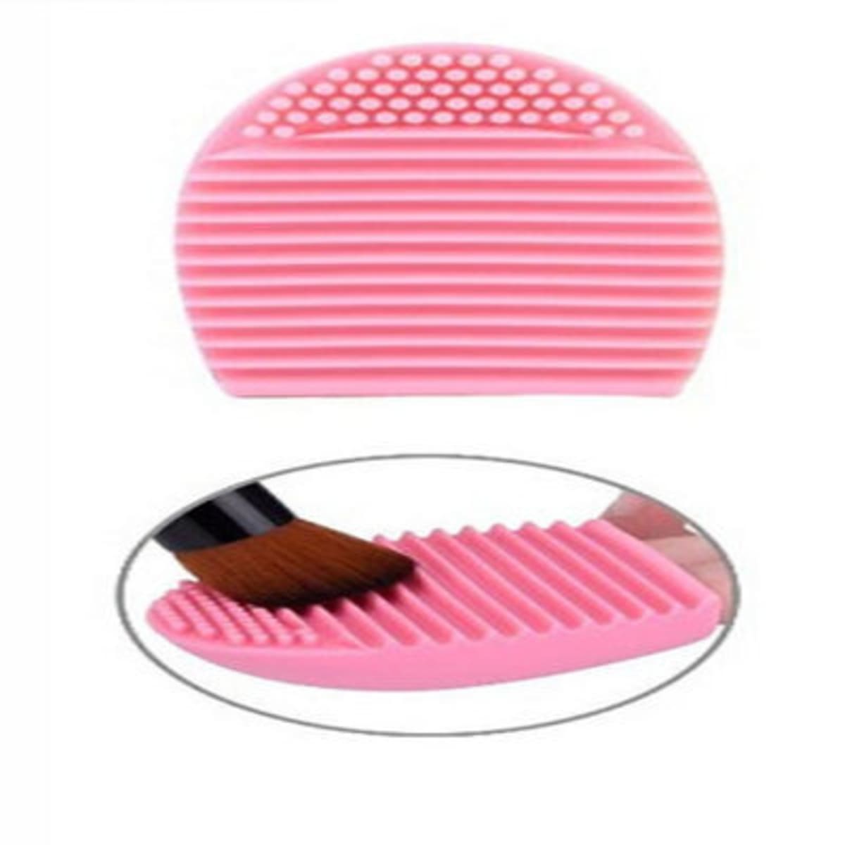 BT SILICONE MAKEUP BRUSH CLEANER EGG - HOT PINK