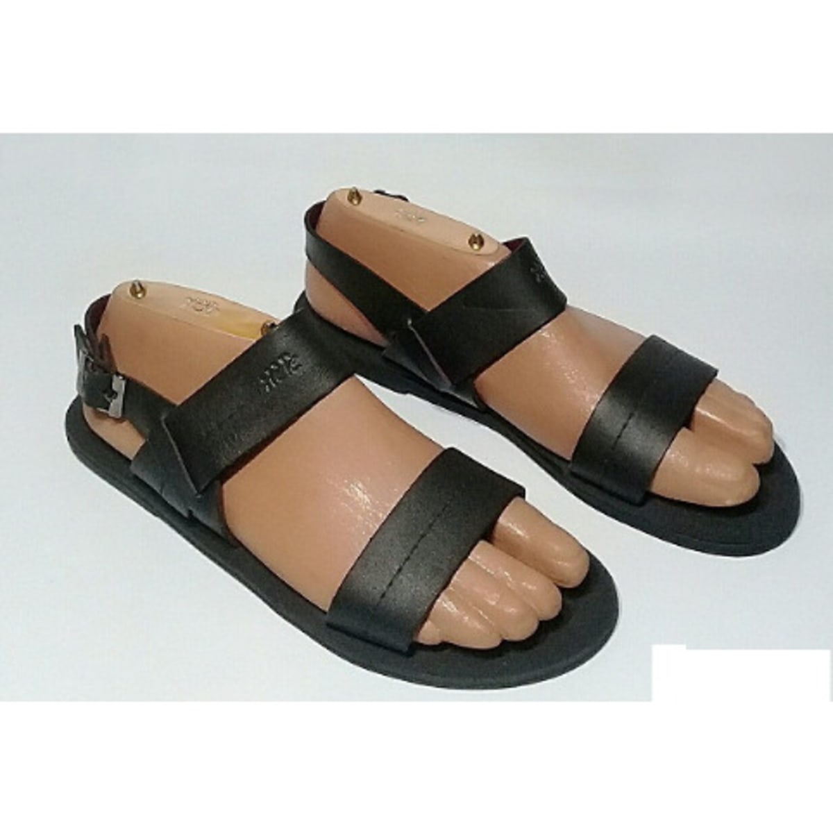 Tee Mask Men KINL Leather Sandal Black Free Shoe Care Konga