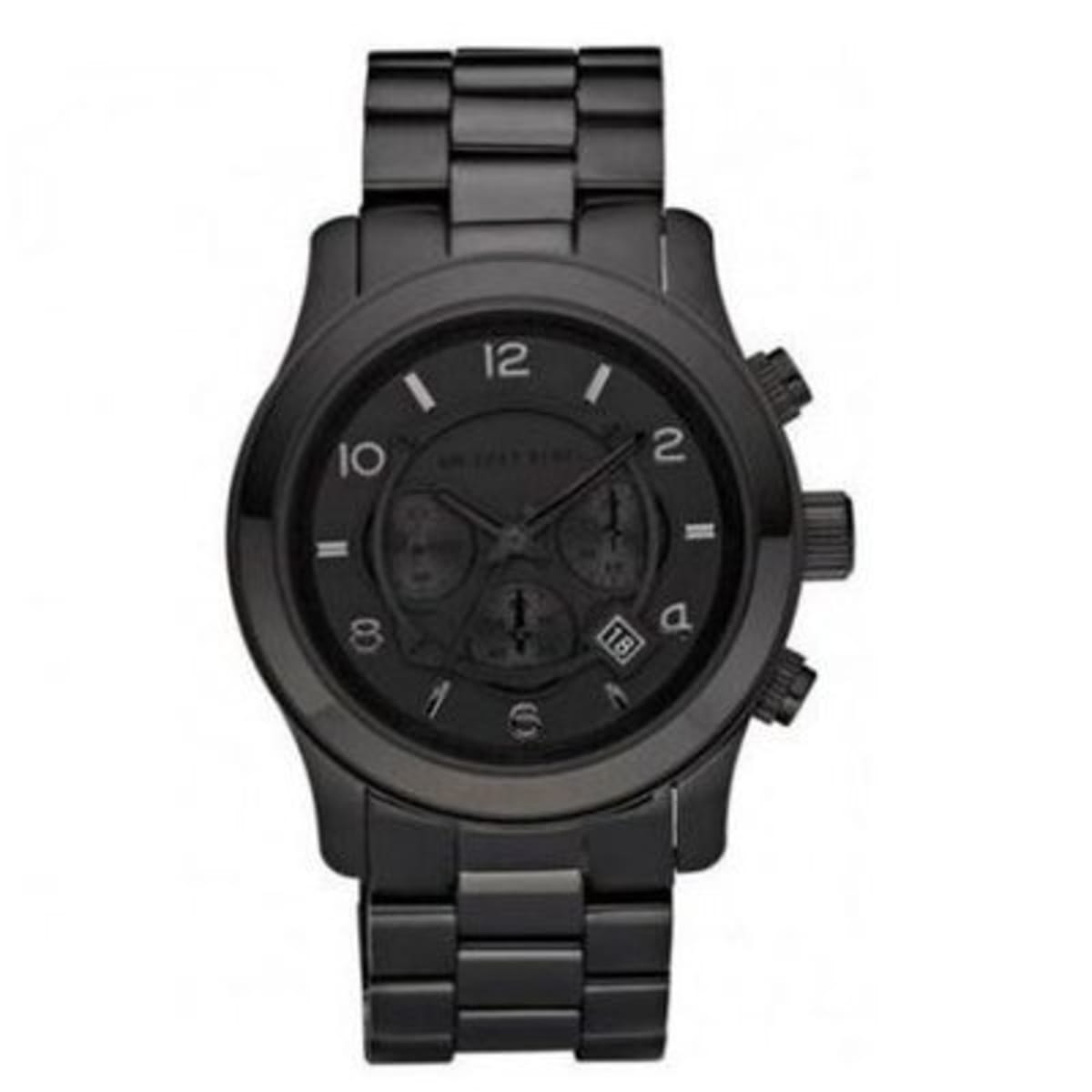 Michael Kors Men s All Black Steel Chronograph Watch Mk8157