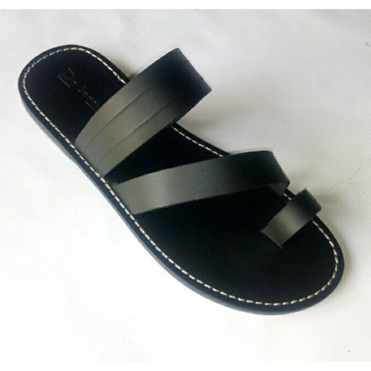 Men's Leather Slippers - Black