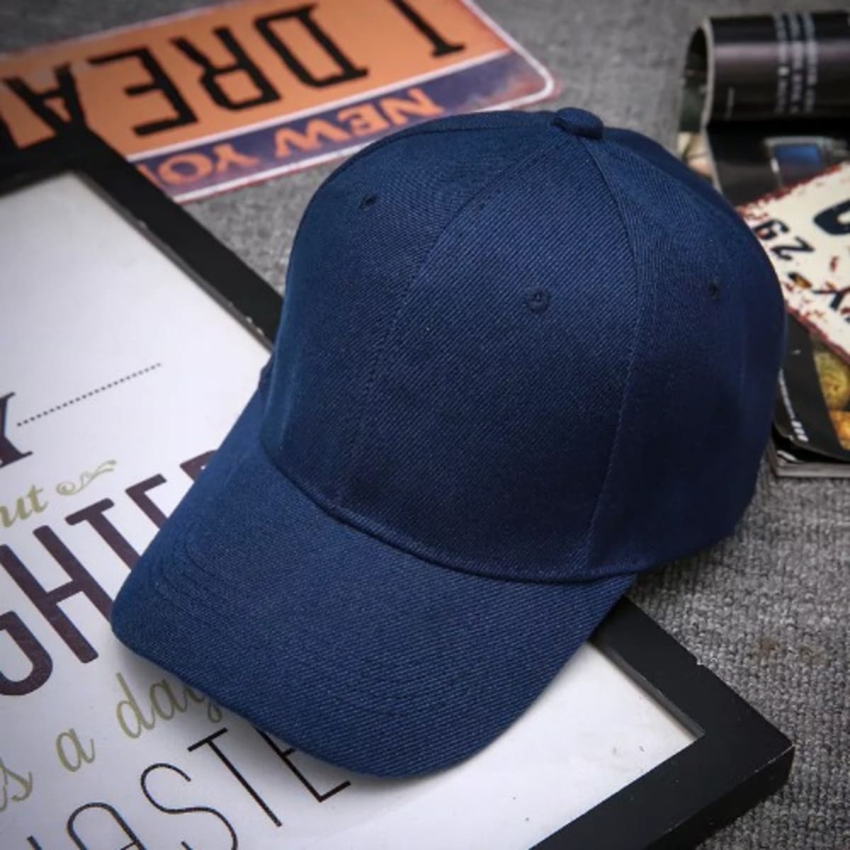 Plain navy blue online cap