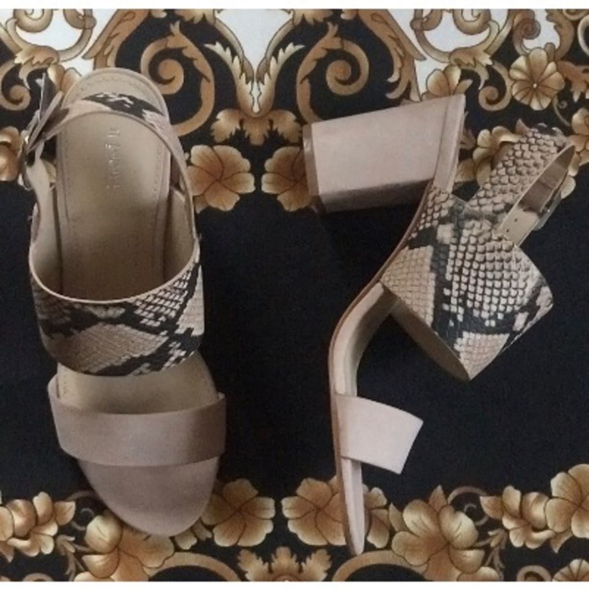 Matalan Blush Snake Print Block Heel Sandals Konga Online Shopping