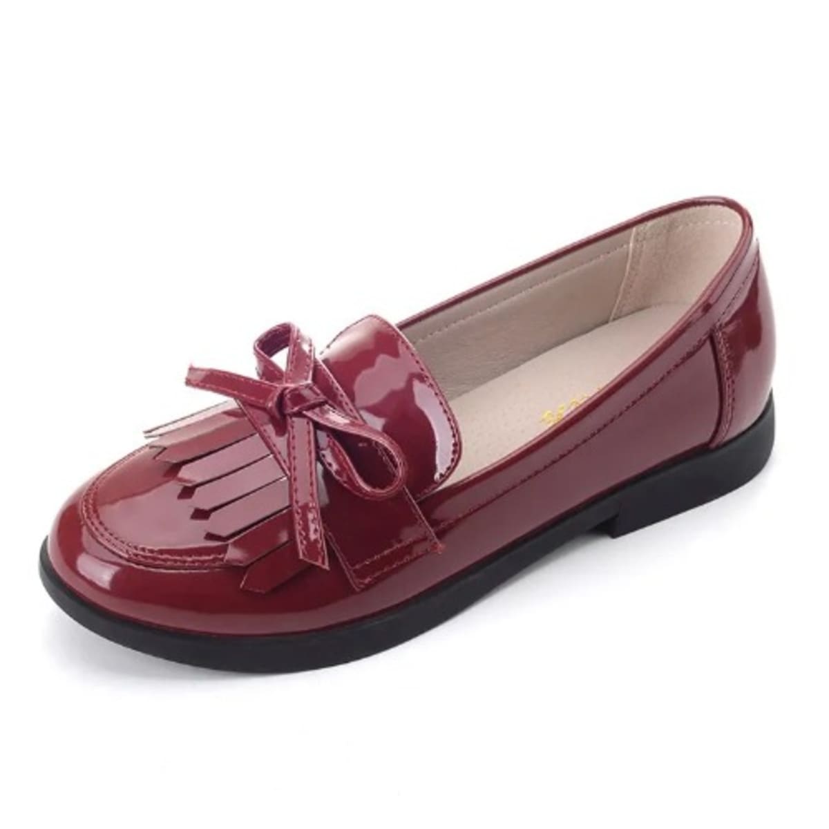 Ladies burgundy flat shoes best sale
