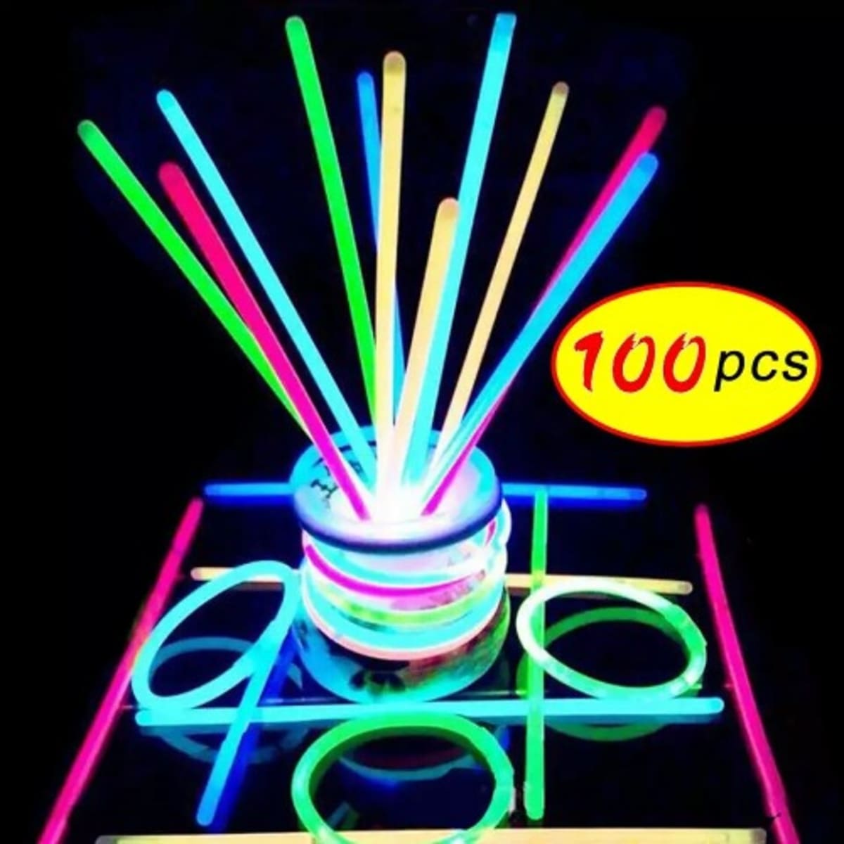 Neon Glow Sticks- A Pack Of 100