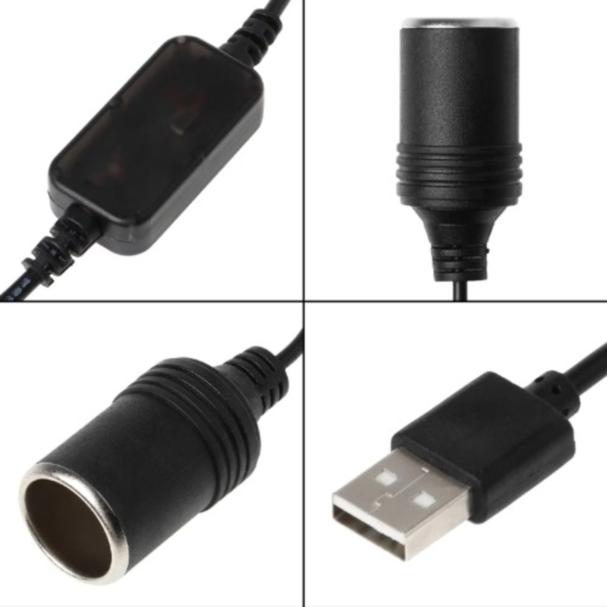 Usb 5v To 12v Car Socket Female Power Converter Adapter Cable With