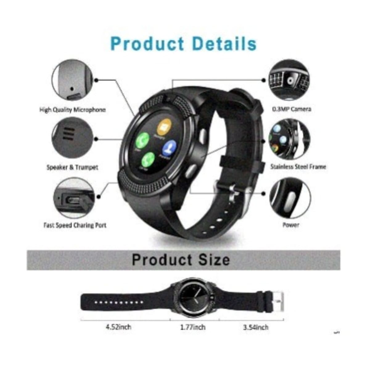 Fast track v8 discount smart watch