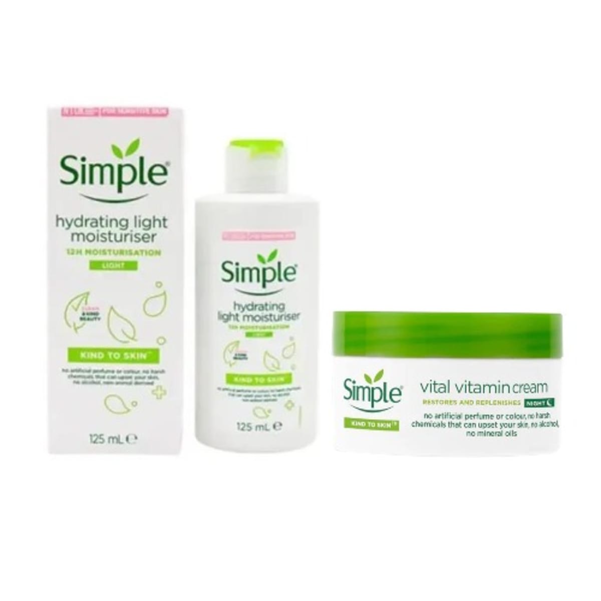 Simple Hydrating Light Moisturizer 125ml Face Cream 50ml