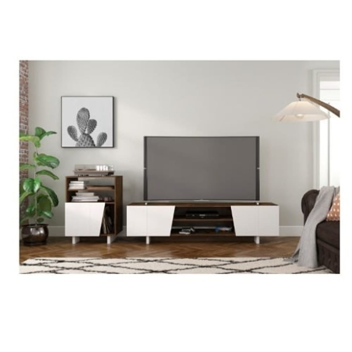 Angular shop tv stand
