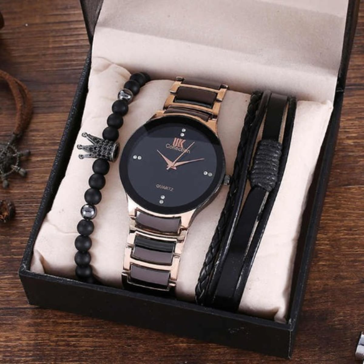 Mens watch cheap bracelet set