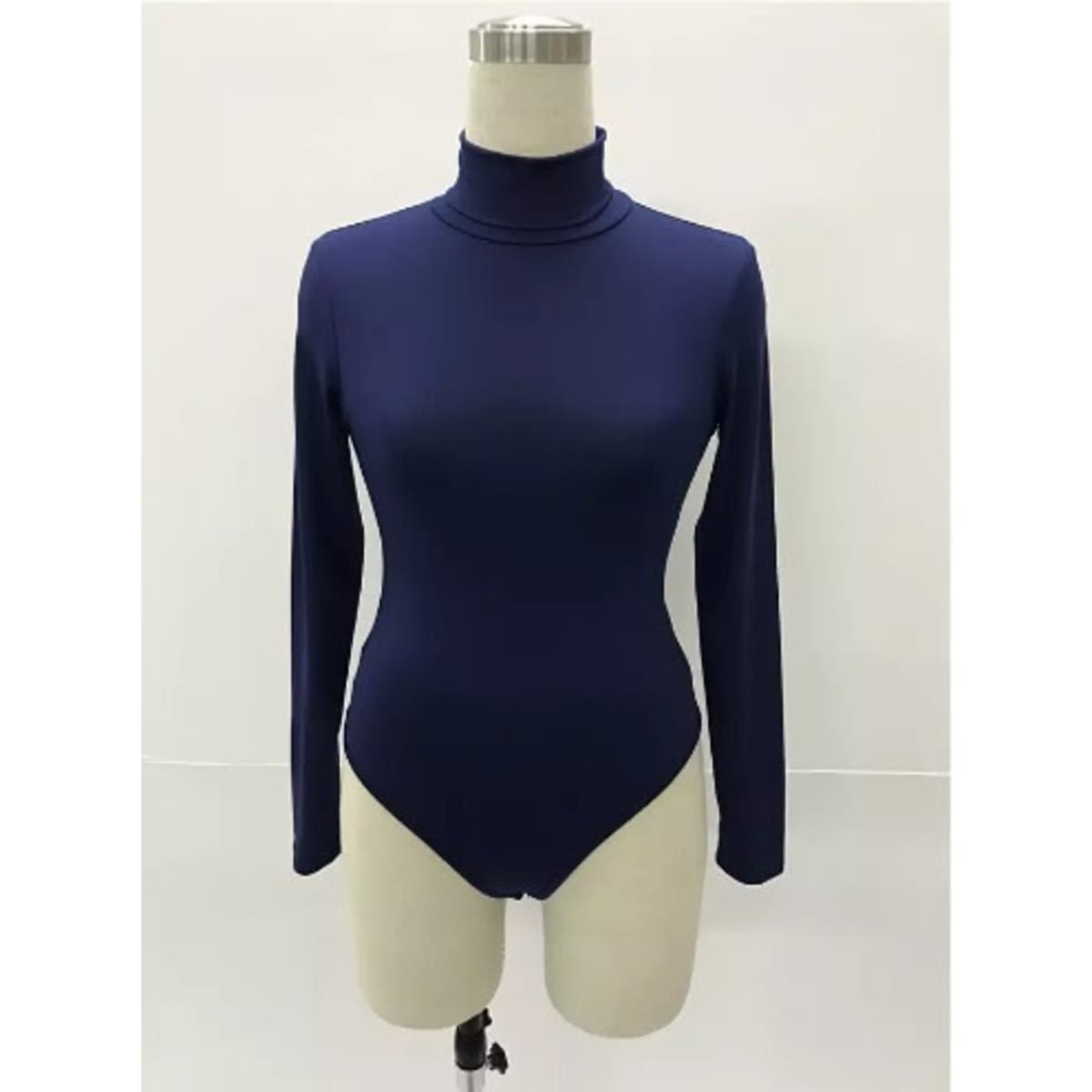 Lycra Turtle Neck Body Suit For Women - Navy Blue
