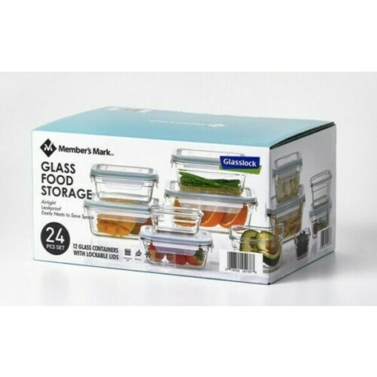 Member's Mark 24-Piece Glass Food Storage Set By Glasslock