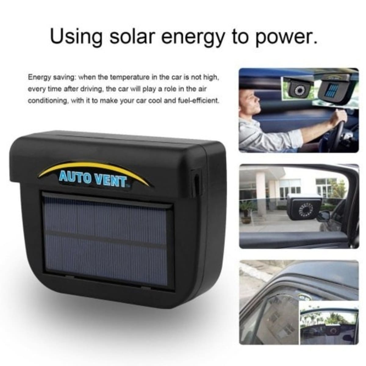 Solar powered sales car cooling fan