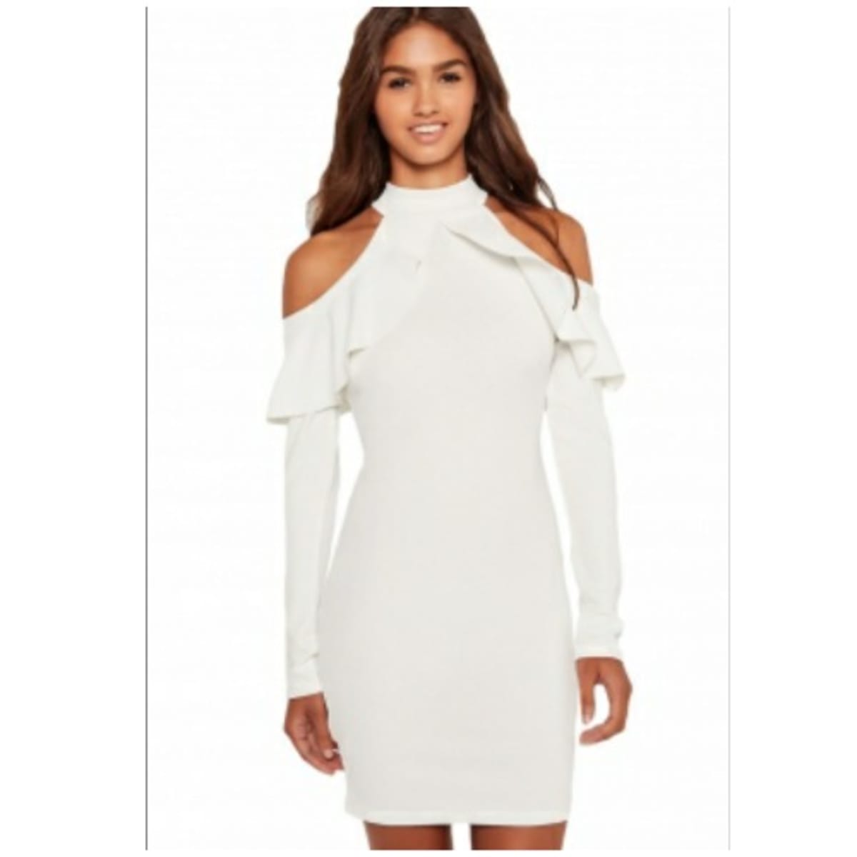 Cold shoulder sleeve dress clearance