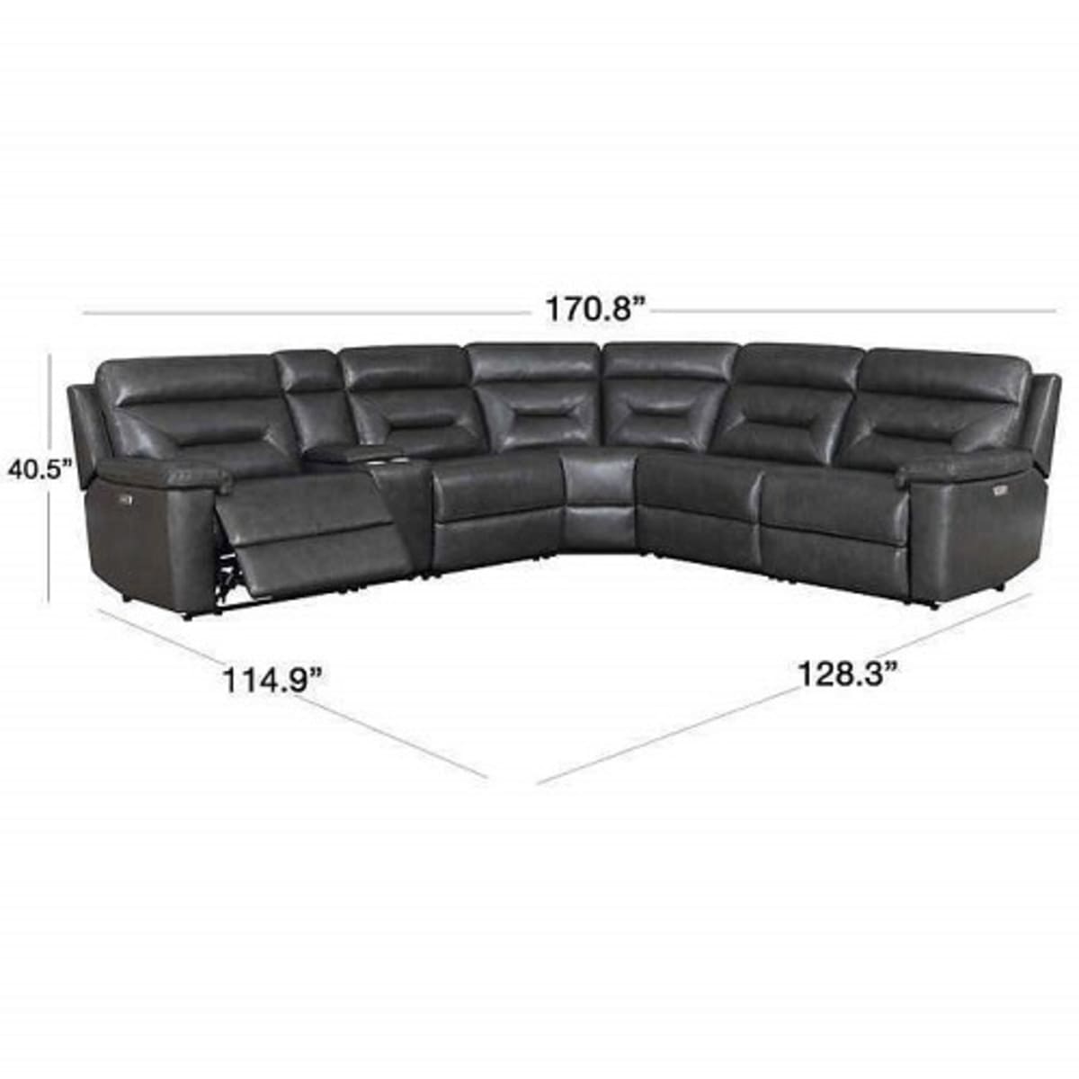 Corry outlet leather sectional