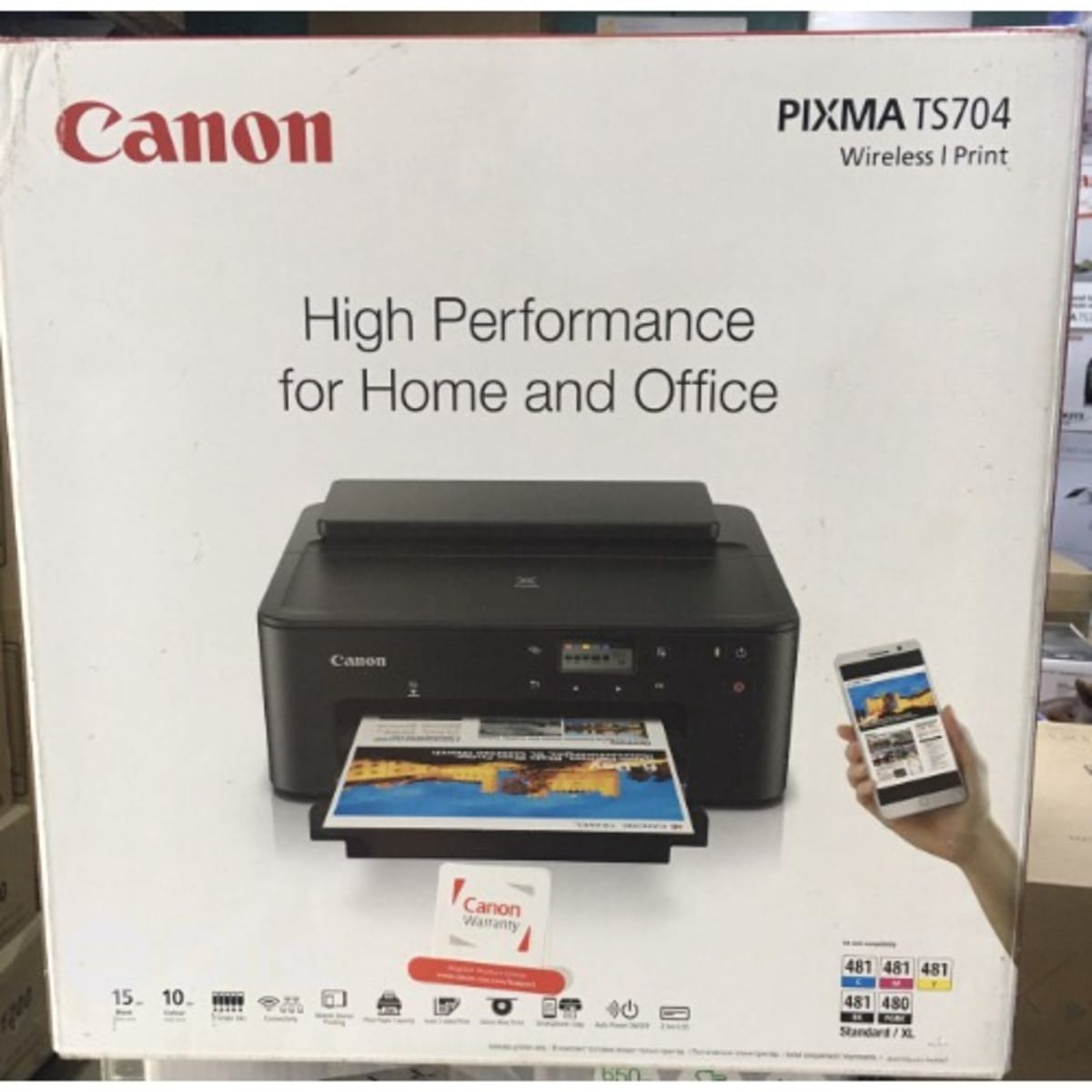 Canon Pixma Ts704 Wireless Photo, CD, ID Card & A4 Paper Printer - Black