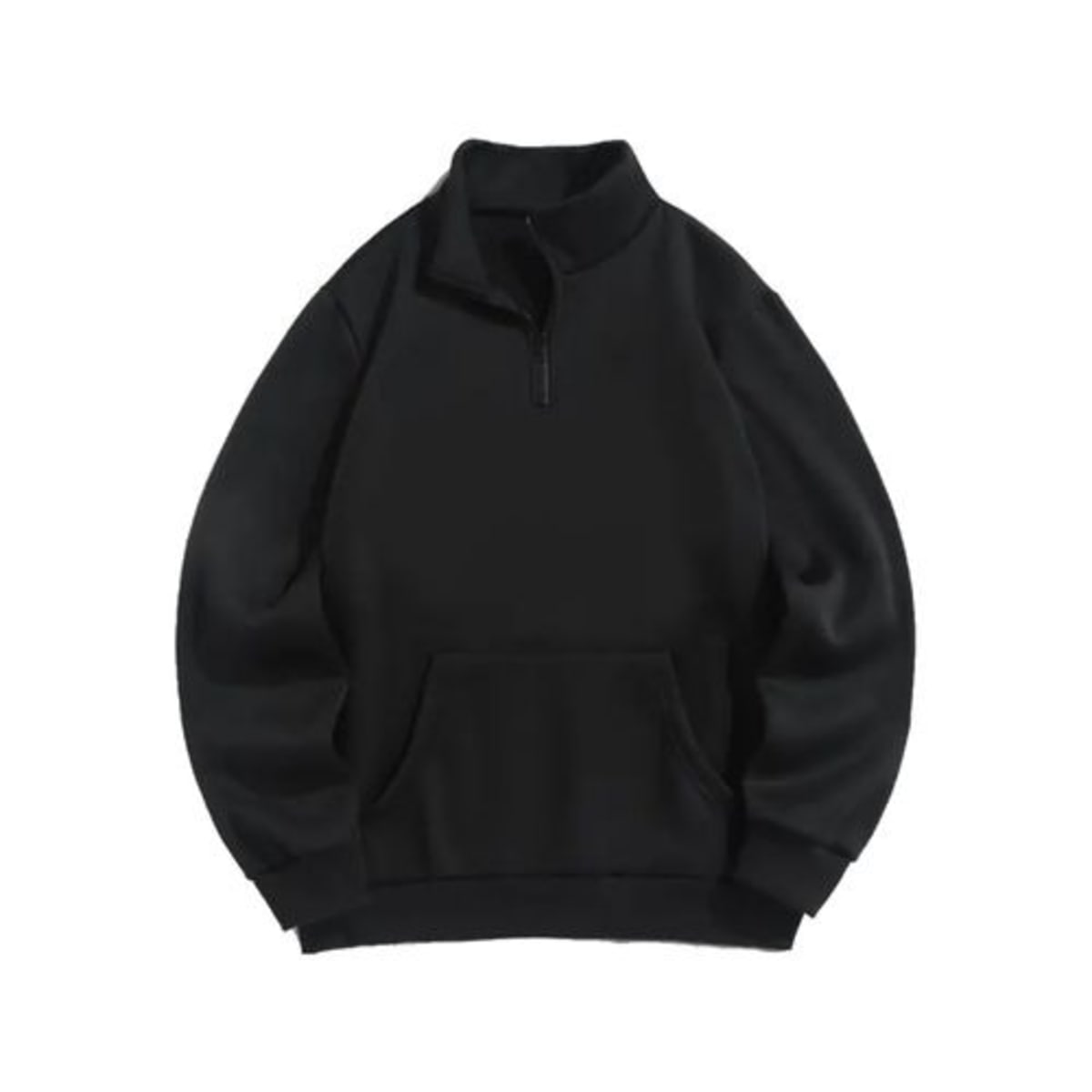 Plain Black Quarter Zip Sweatshirt With Pocket Konga Online Shopping