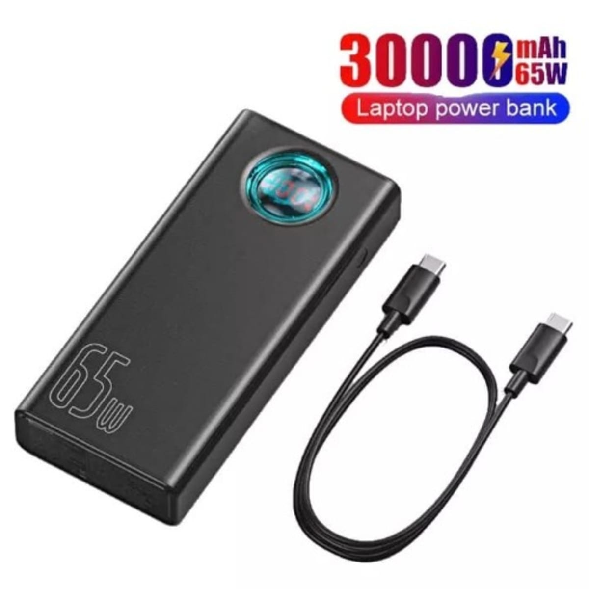 Baseus 30000mAh Power Bank 65W Fast Charging Portable Laptop Charger, PD  3.0 7-Port Battery Bank for MacBook, iPad, HP, Notebook, Samsung, iPhone