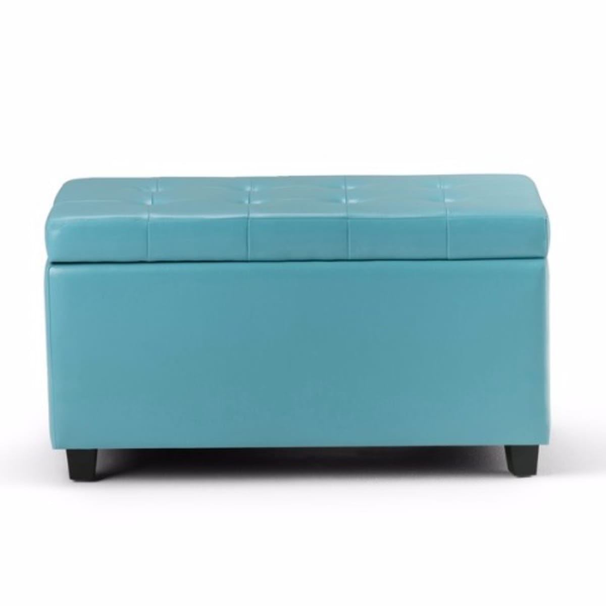 Handys Essex Faux Leather Storage Ottoman Bench Blue Konga