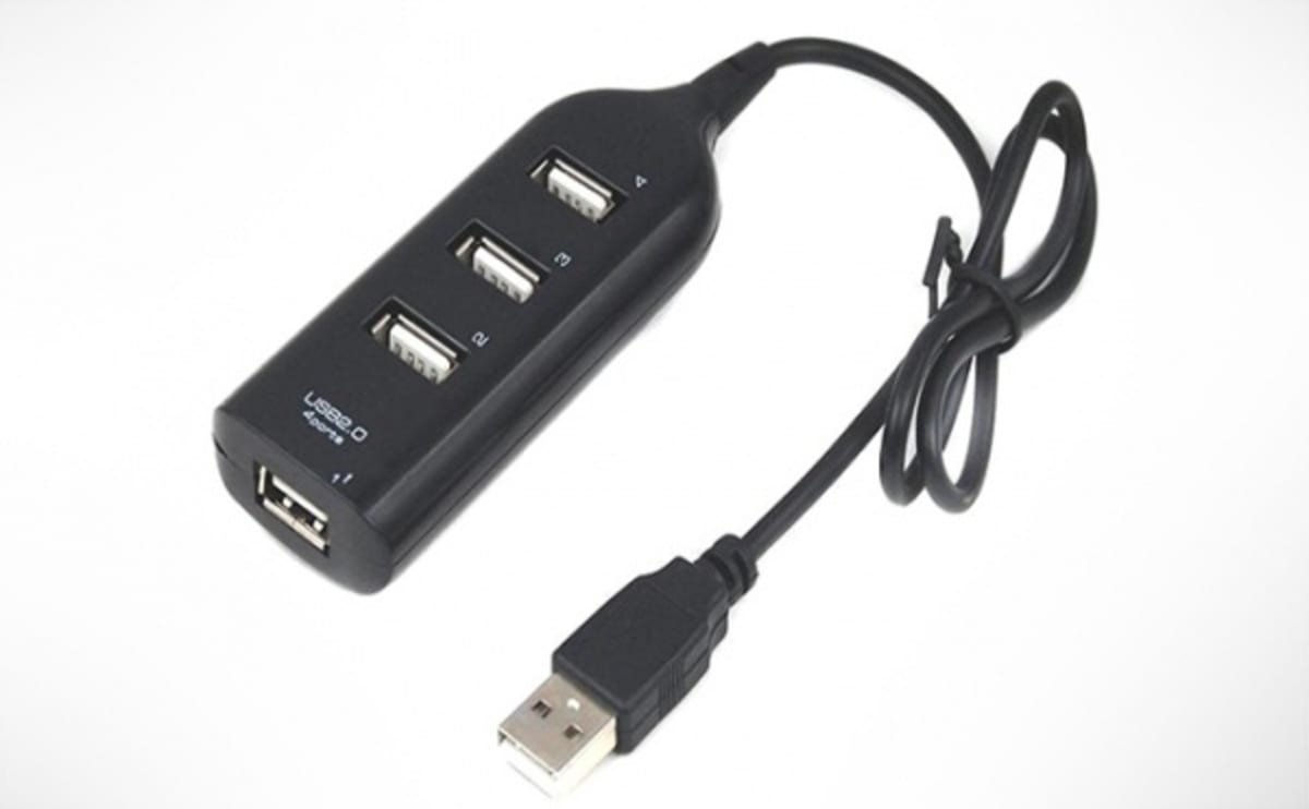 Universal 4 Port Multi USB Hub- Black