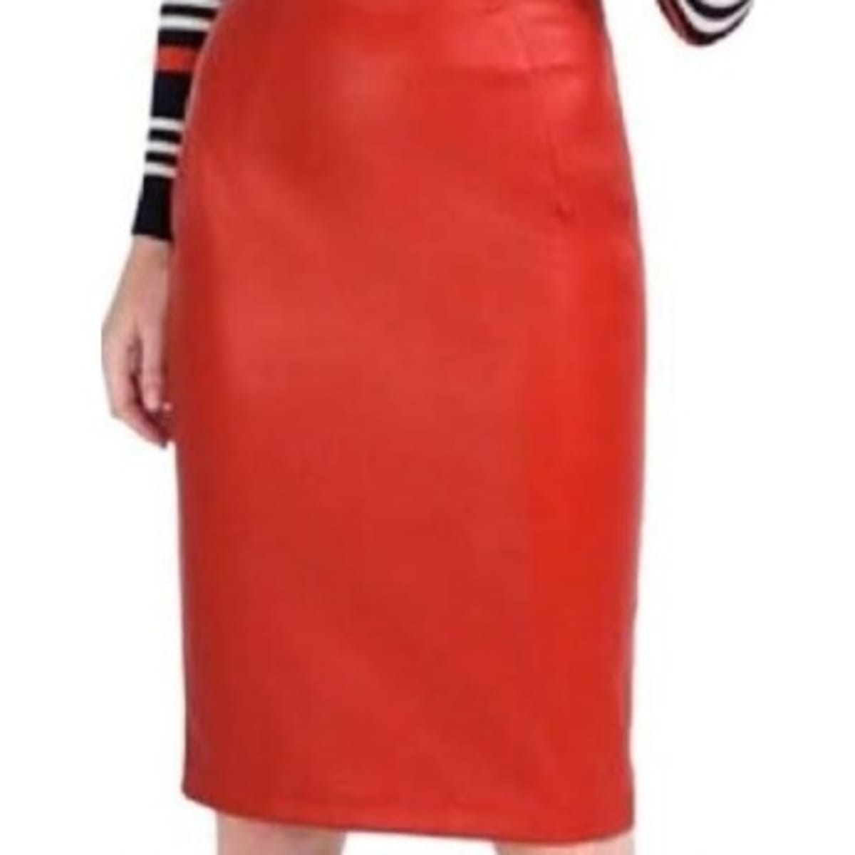 Red leather sale skirt zara