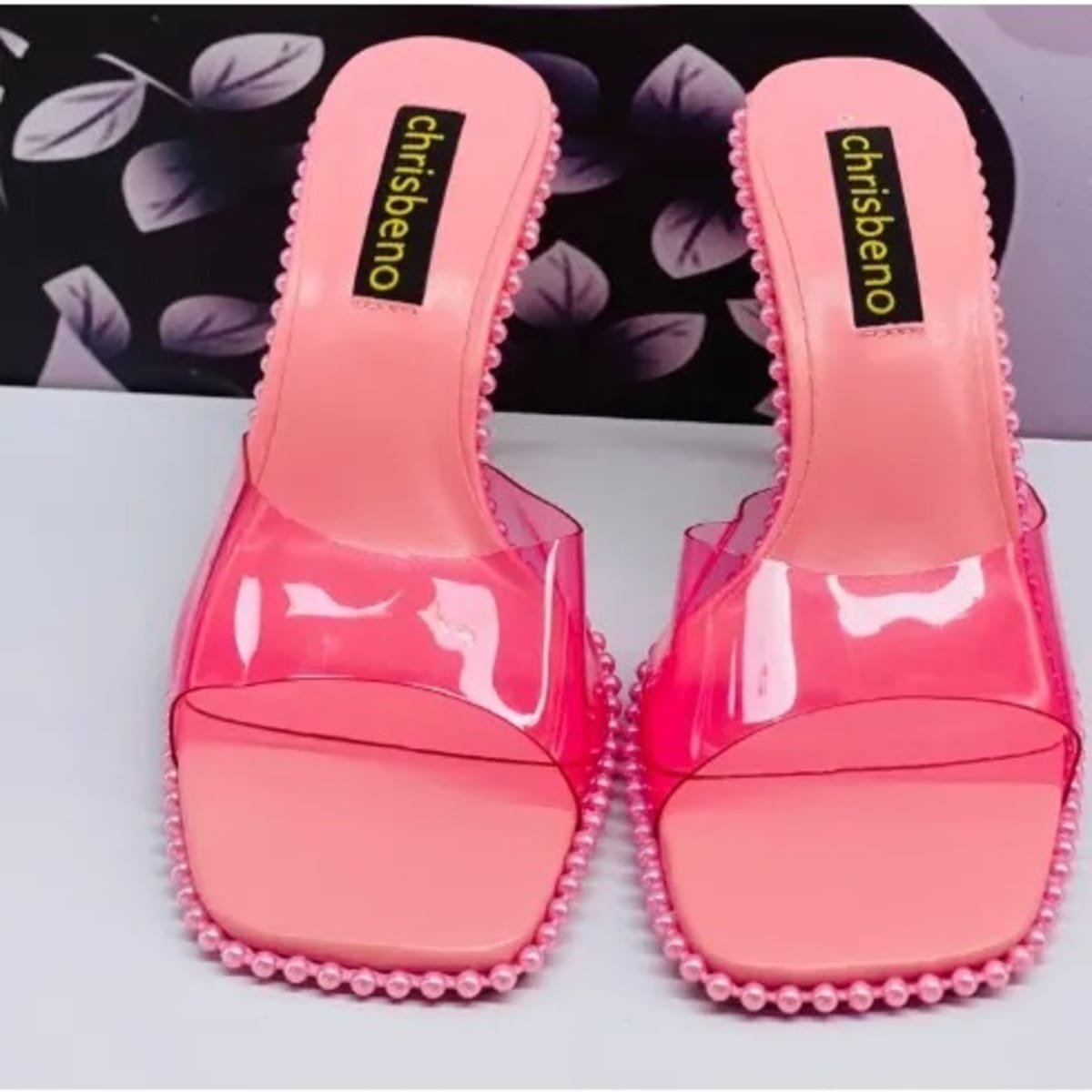 Transparent heel slippers hot sale