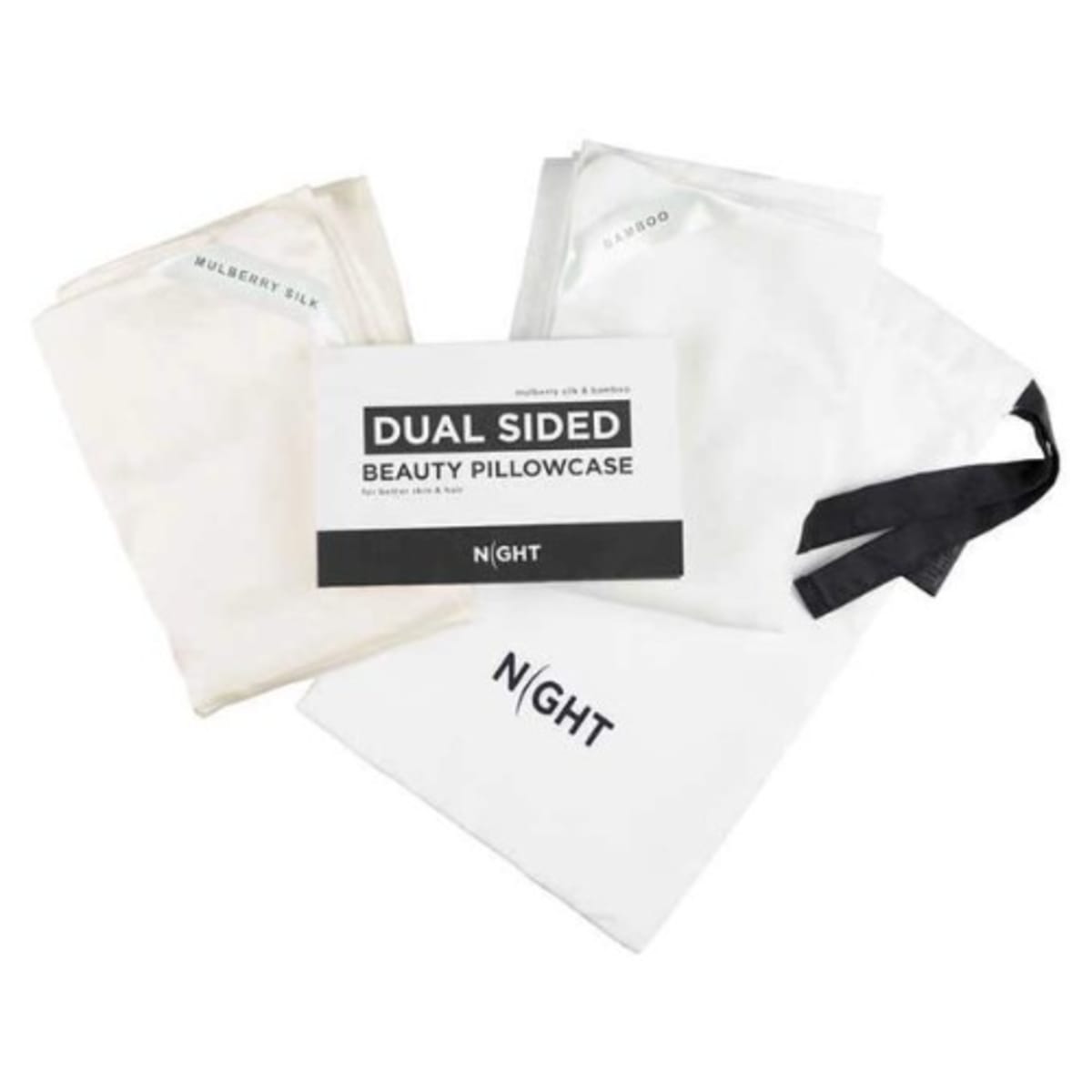 Night dual sided mulberry silk & bamboo pillowcase discount