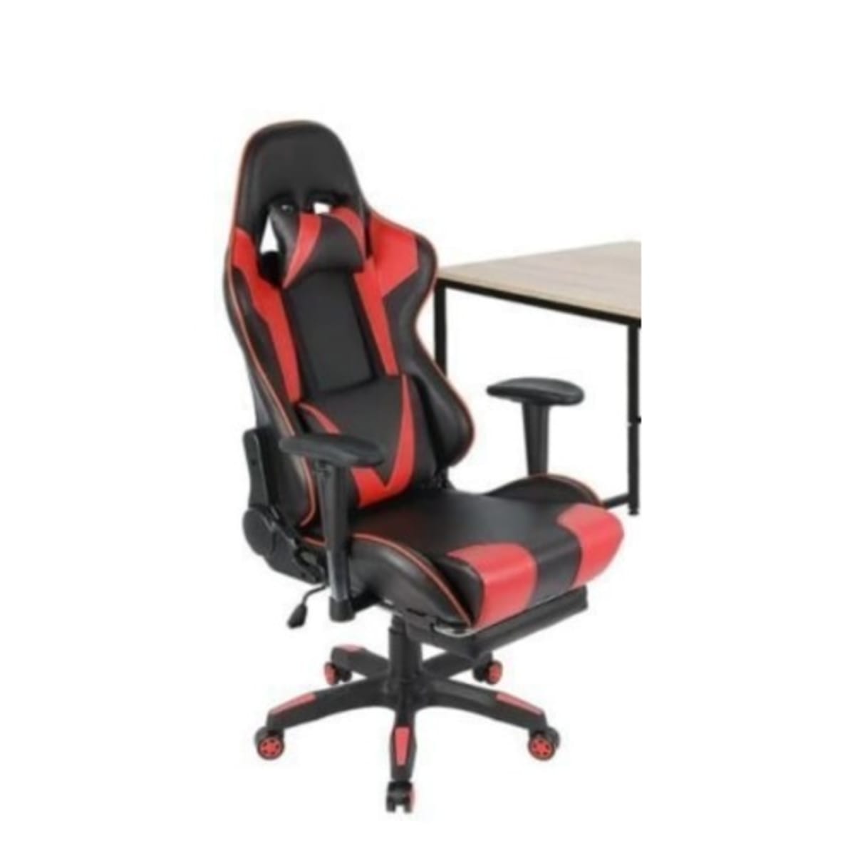 Modern Racing Gaming Chair With Footrest Red And Black Konga