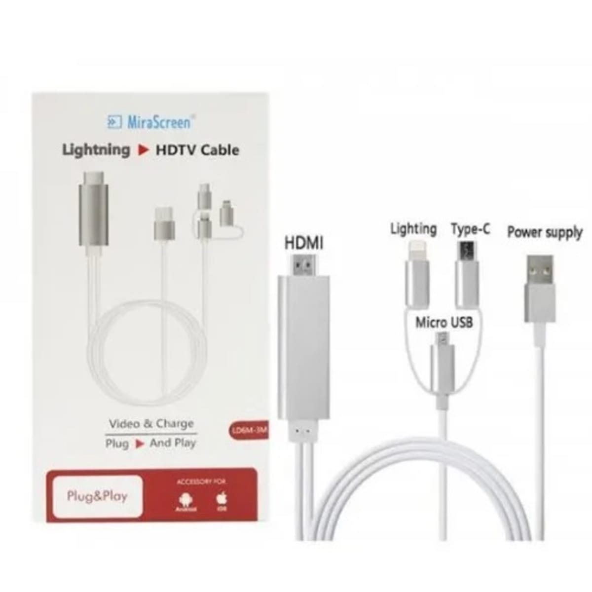 Mirascreen Lightning To Hdtv Cable 3 In 1 Konga Online Shopping