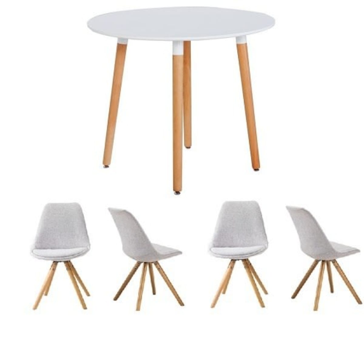 Argos Hygena Charlie Round Dinning Table With 4 Vestina Chair Set