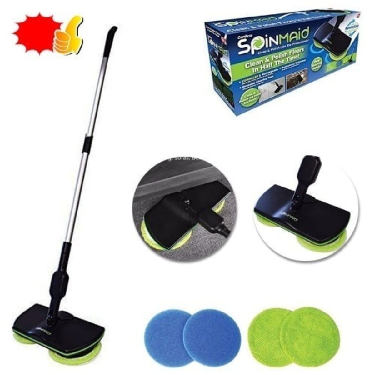Super Maid Cordless Electric Spinning Mop – SnapZapp