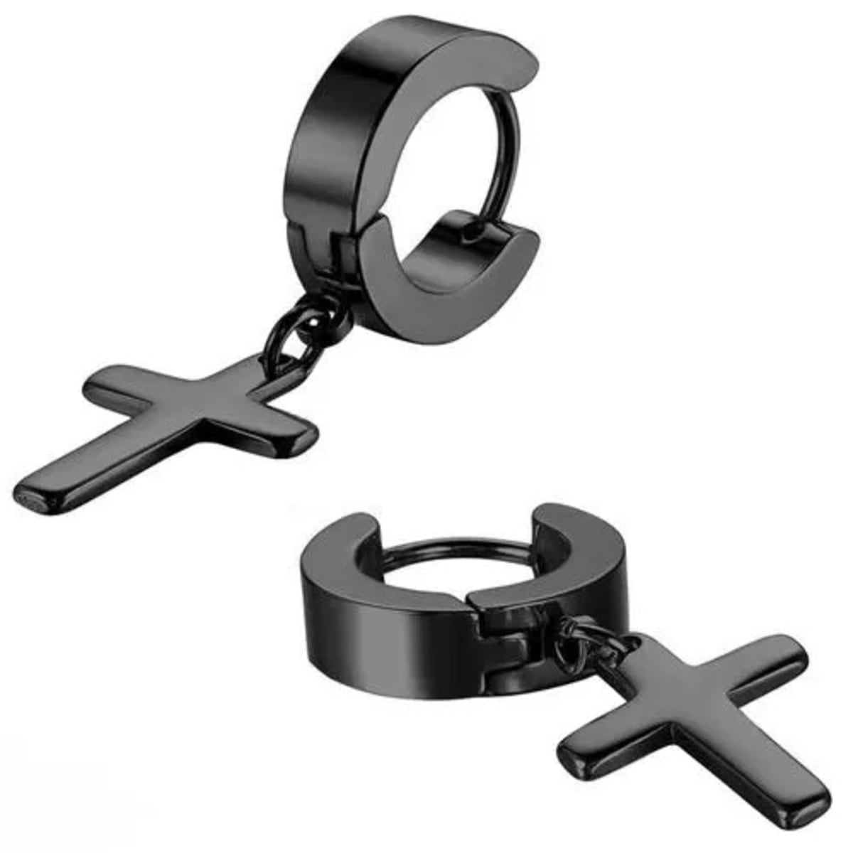 Stainless steel dangle cross earrings deals