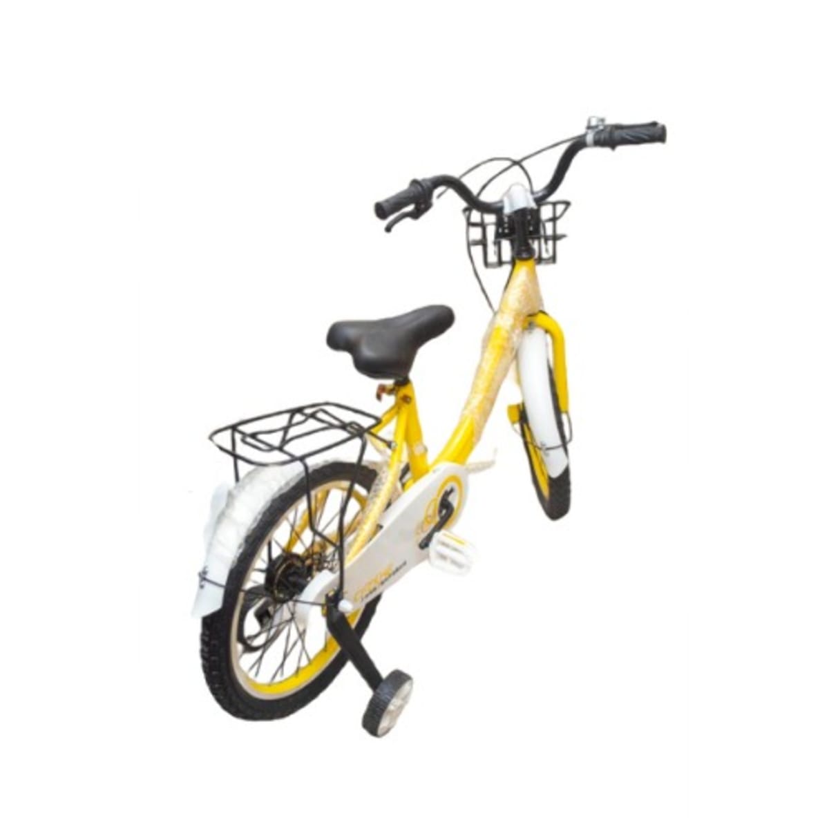 Yellow bike hotsell with training wheels
