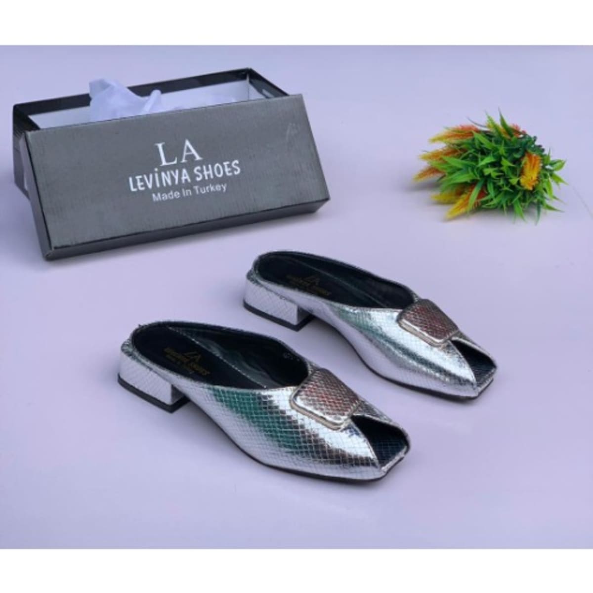 Silver slippers outlet