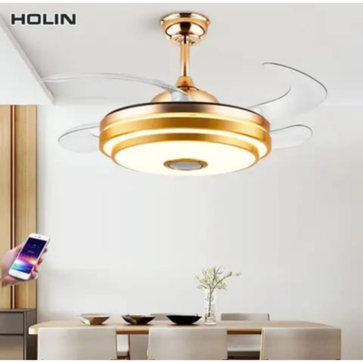 Chandelier with online bluetooth speaker