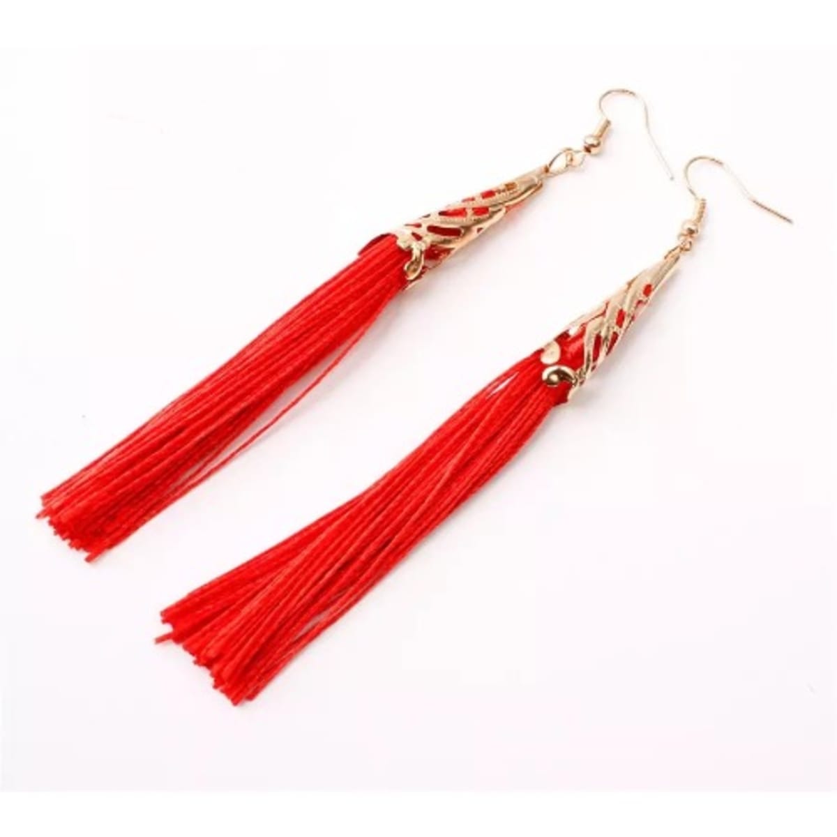 Silk Vintage Tassel Earrings Red Konga Online Shopping