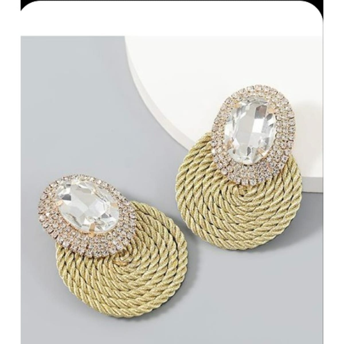Round online rhinestone earrings