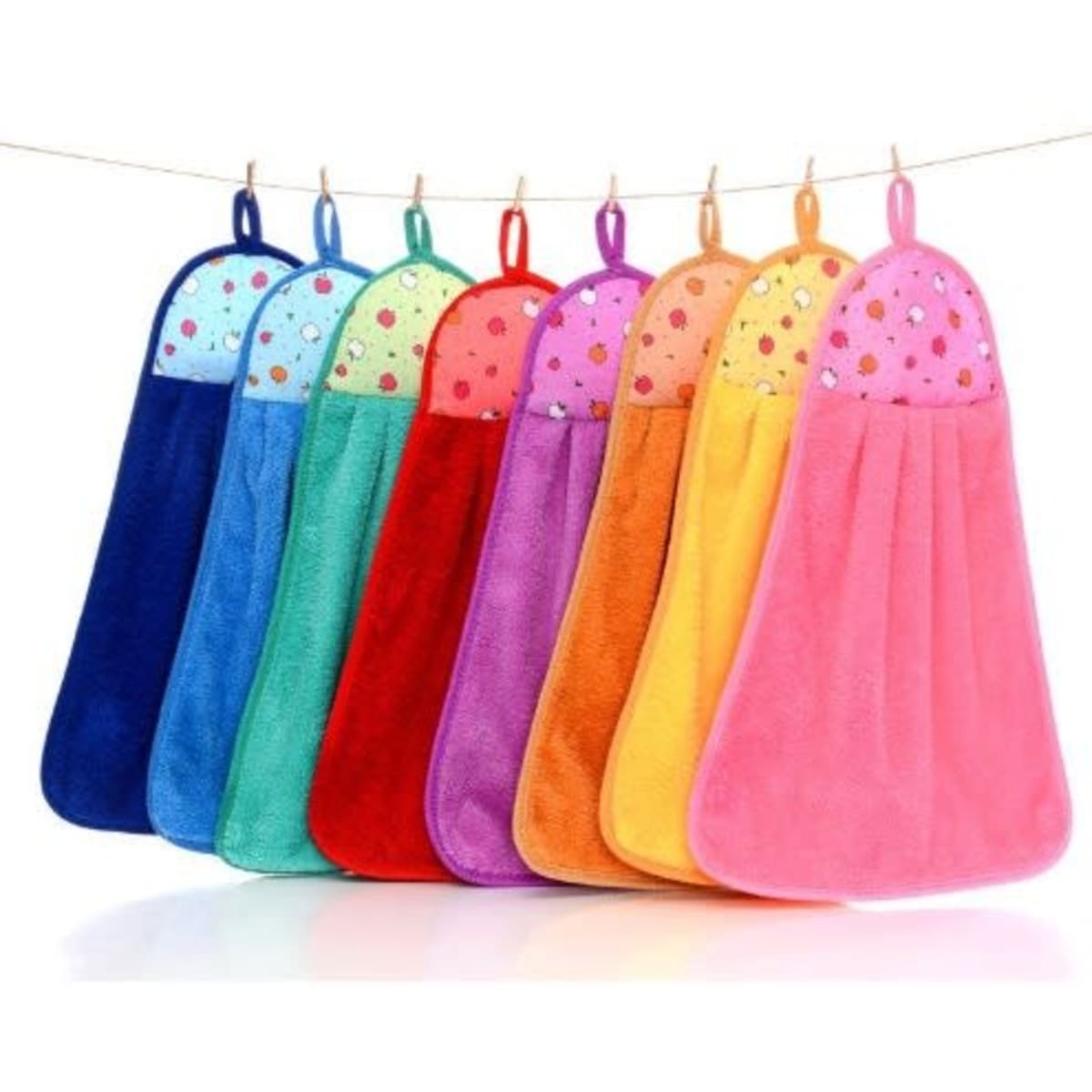 6pcs Hanging Kitchen Towels Hanging Hand Towels Ultra Absorbent Hand Towel  with Hanging Loop