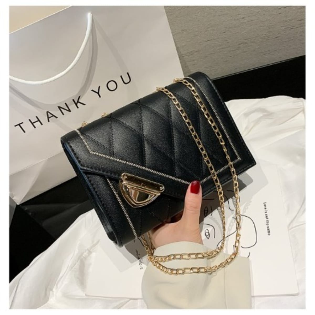Metal chain hotsell crossbody bag