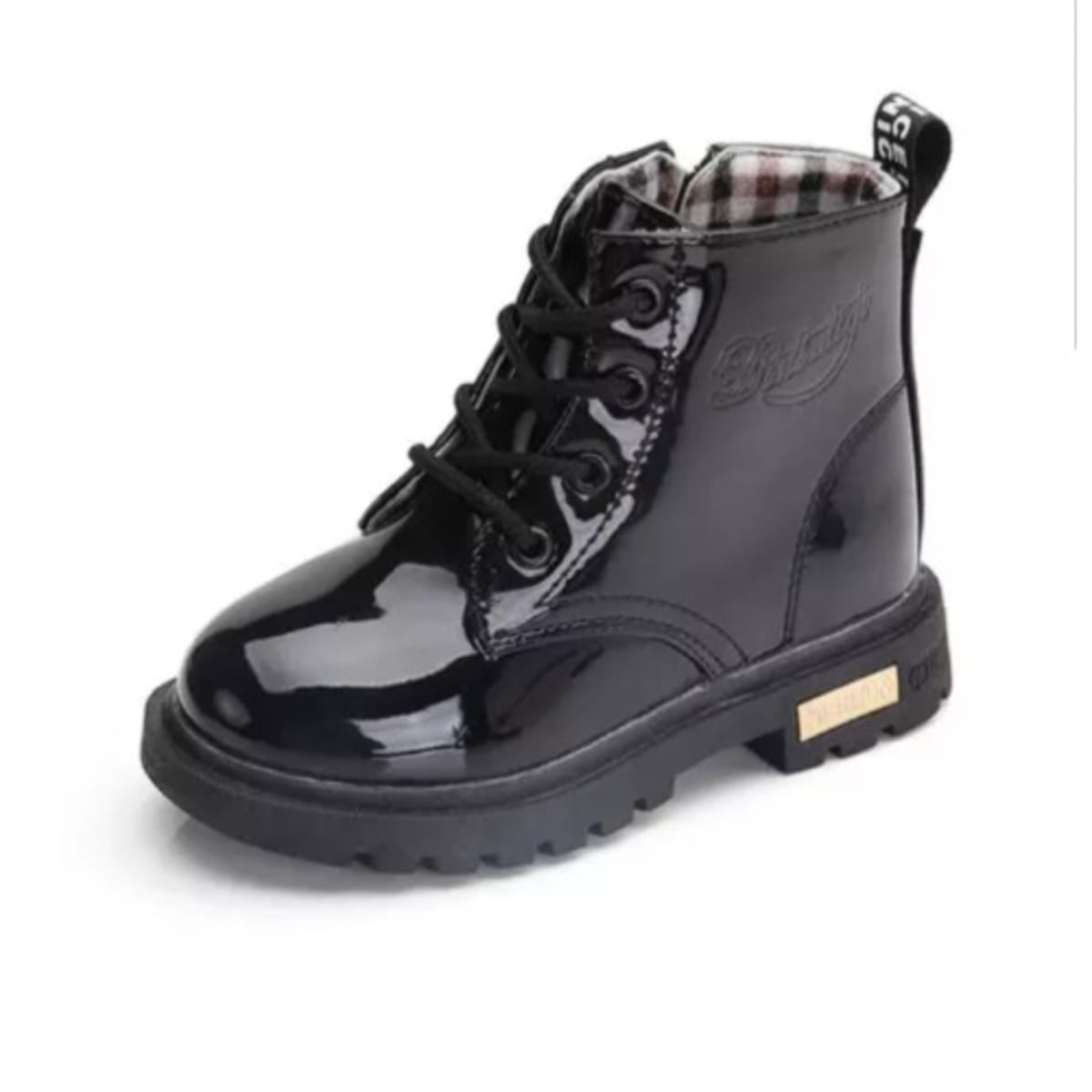 Glossy black sale boots
