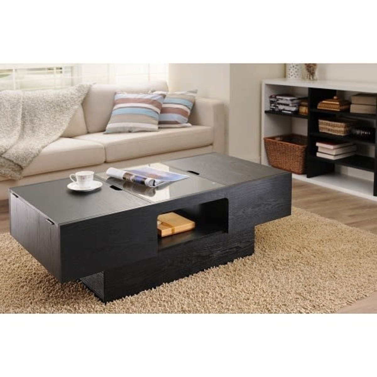 Sadia Dit Modern Black Hidden Storage Coffee Table Konga