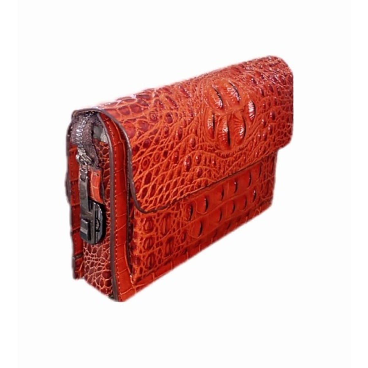 Men s Crocodile Designer Clutch Password Purse Brown Konga