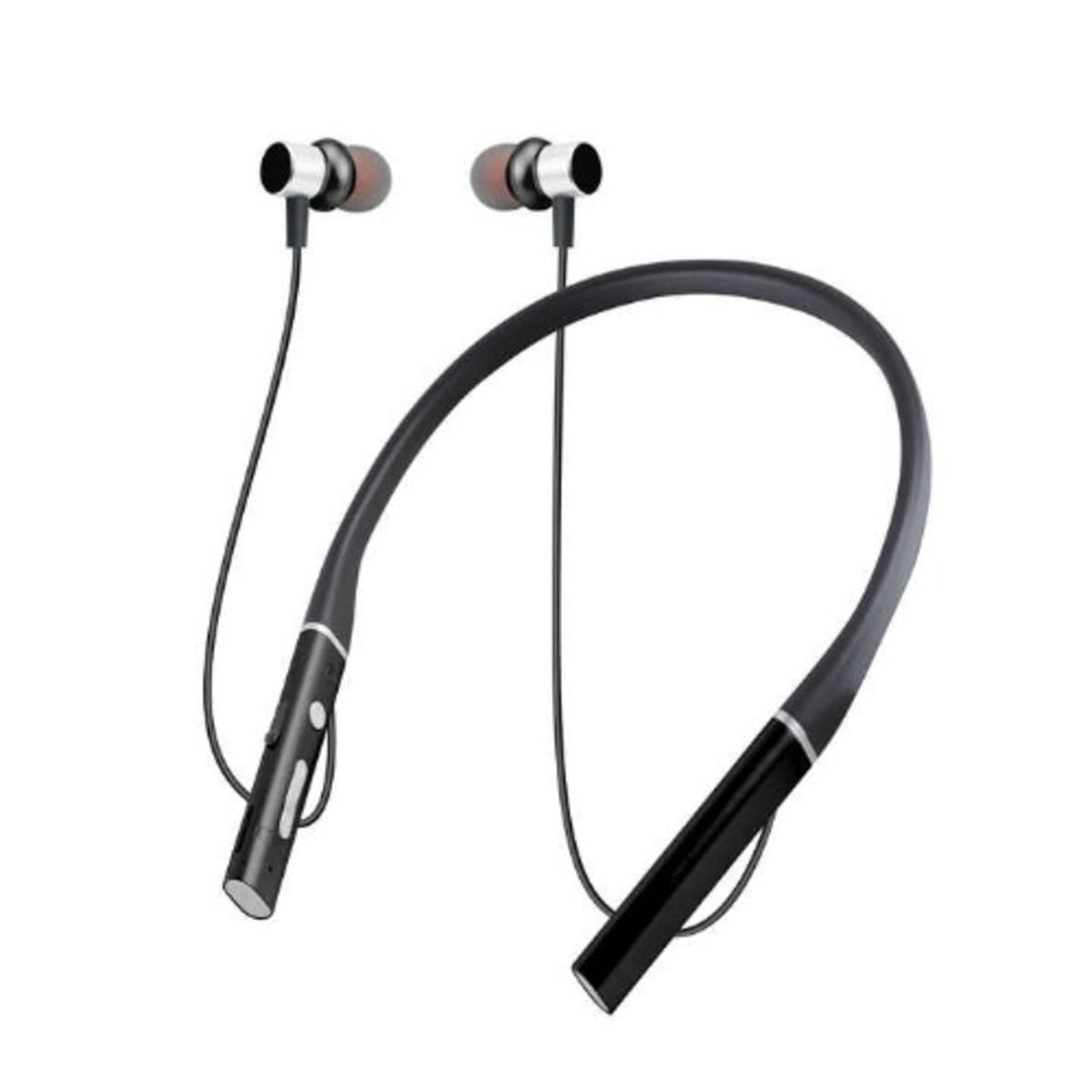 Magnetic Retractable Neckband Bluetooth Wireless Headphone Akz