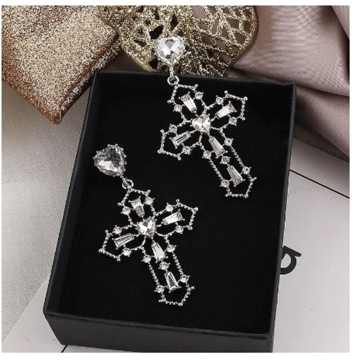 Huge cross earrings on sale