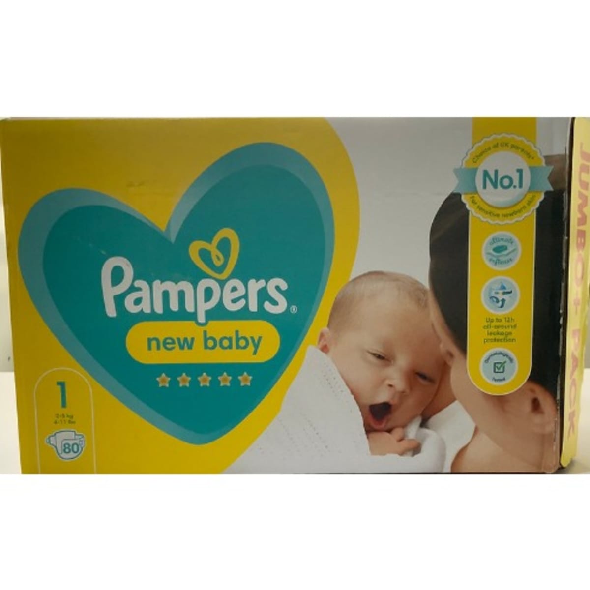 Pampers Premium Protection New Baby Size 1, 80 Nappies Jumbo+ Pack