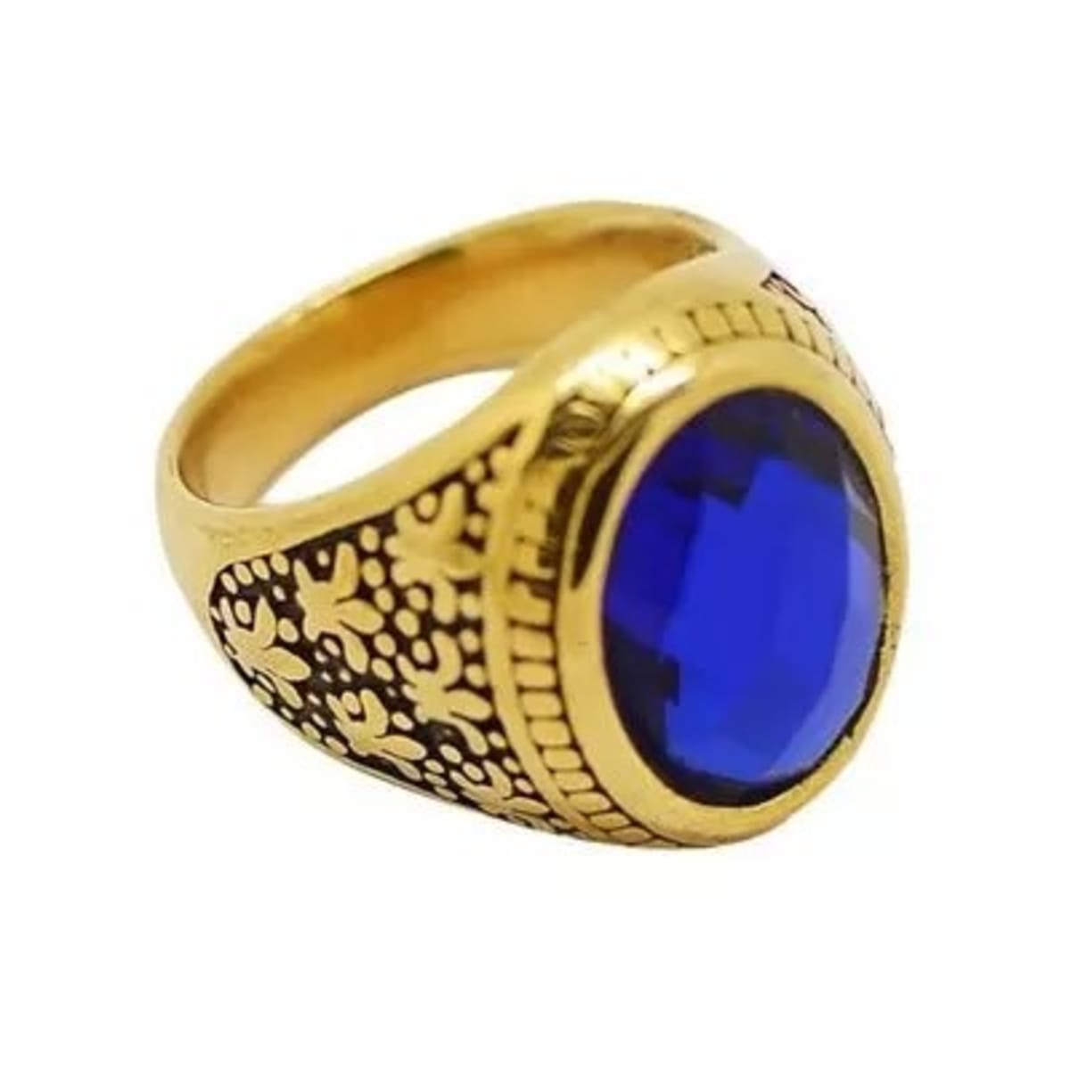 Mens gold ring with blue stone store