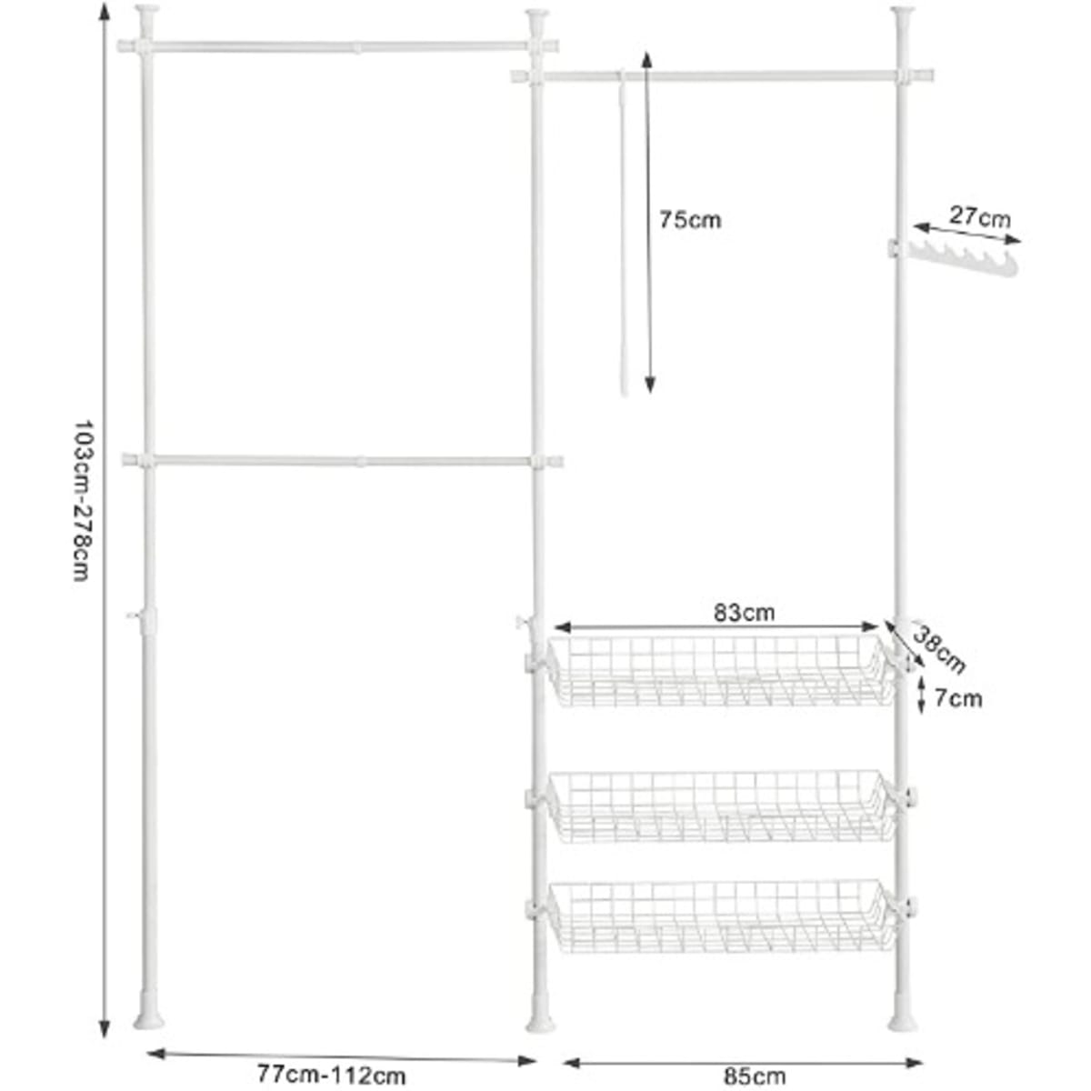 Sobuy telescopic wardrobe shop