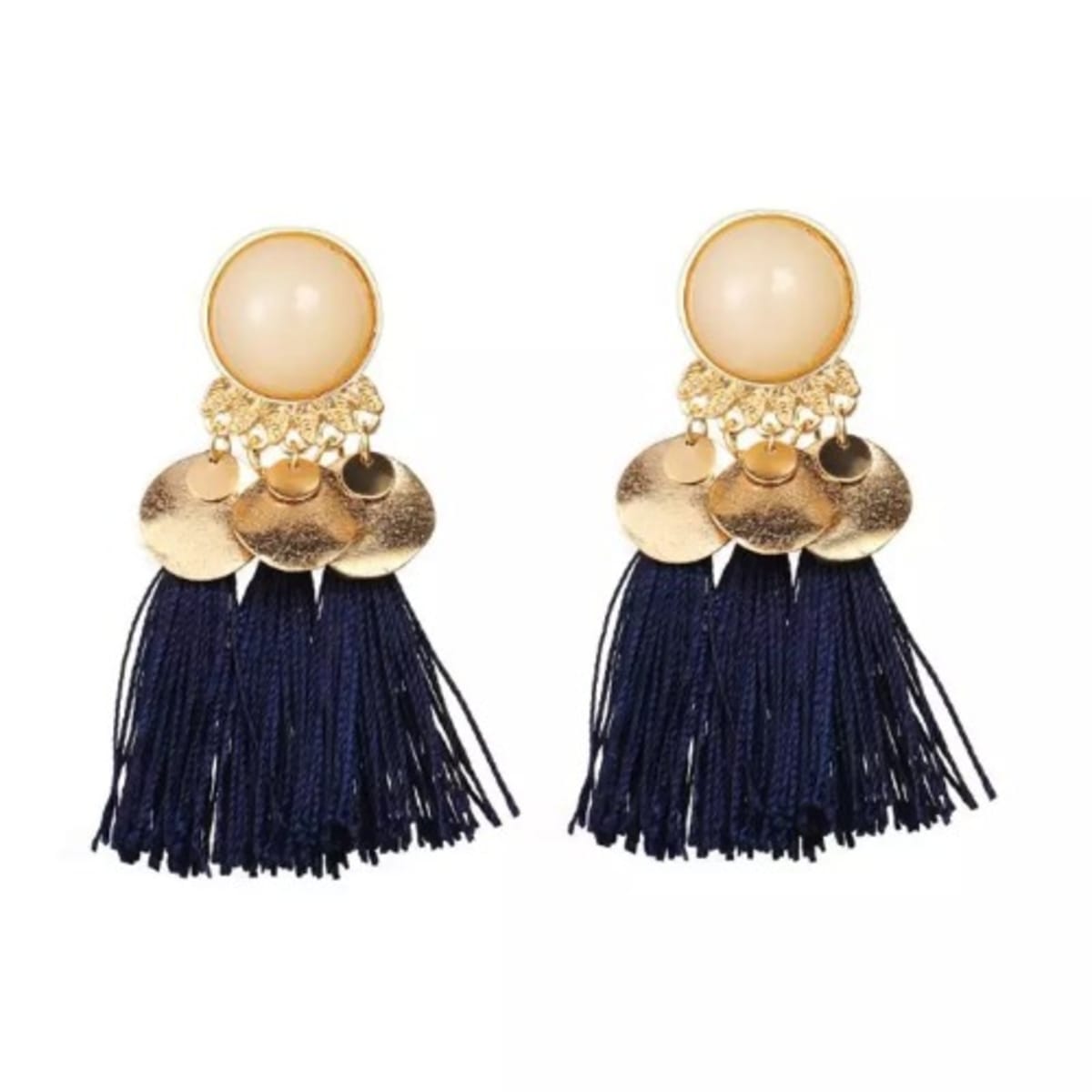 Tassel earrings navy blue outlet