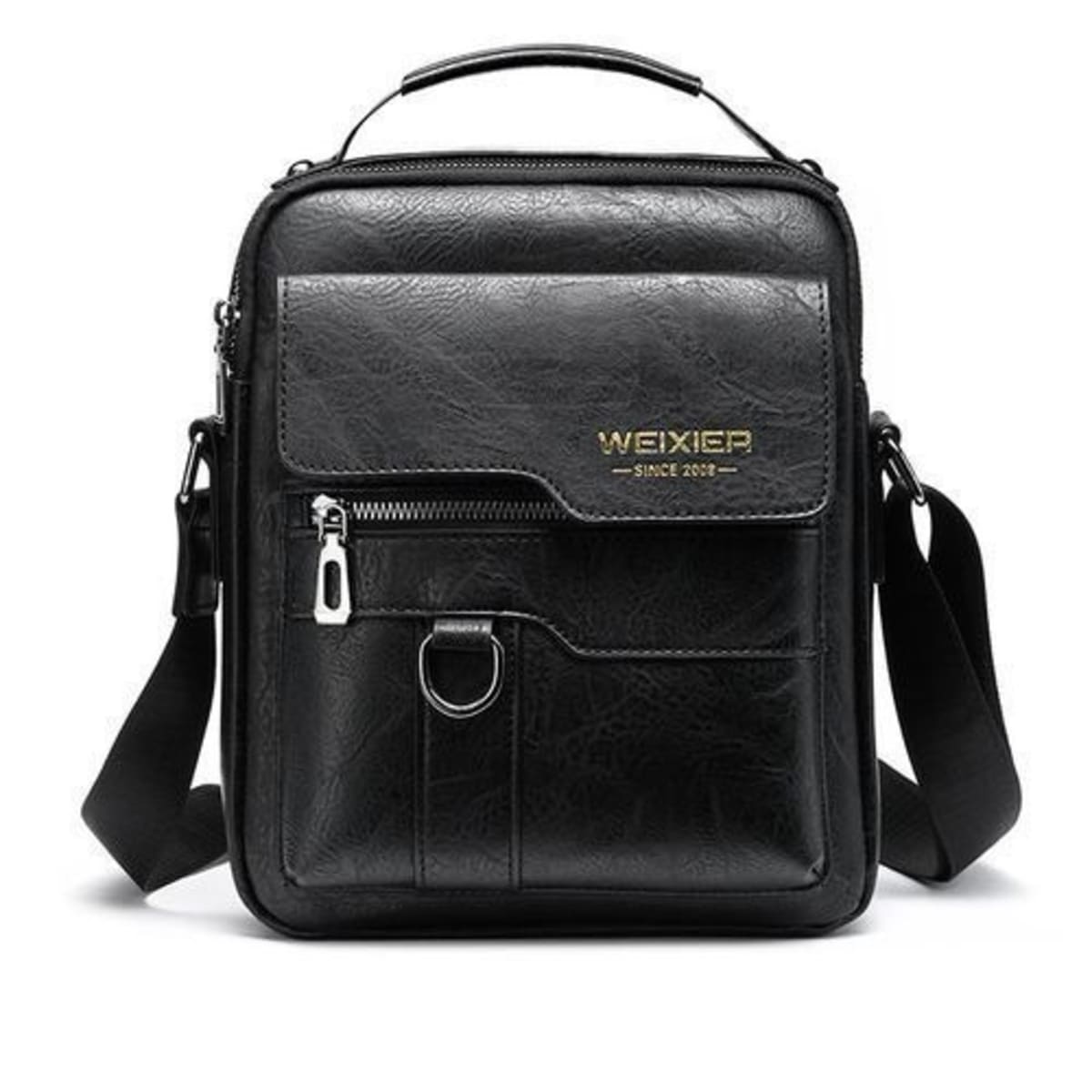 Men s Leather Messenger Bag Black Konga Online Shopping